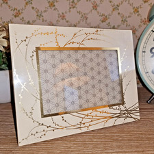 Vintage Portafoto Cornice 2 Posizioni - Bianco, Oro - Metallo - 21,7 x 17,1 cm