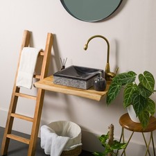 Piano lavabo in legno di teak