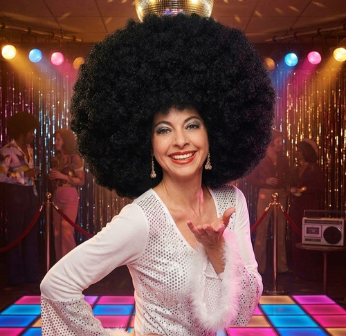 Parrucca super afro nera - super,