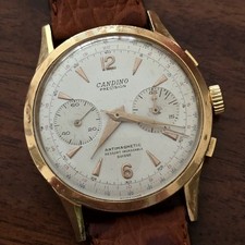 Big CANDINO Precision Cronografo Oro 18 Kt. Chronograph Massive Gold 750 Vintage