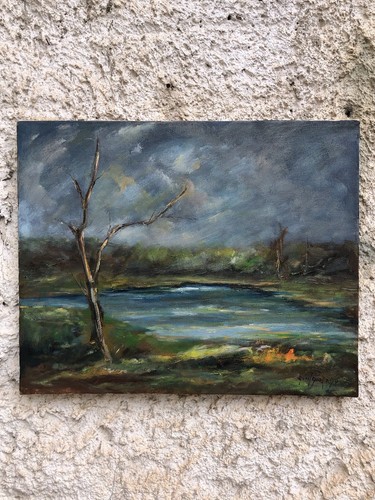Quadro vintage paesaggio con - -paesaggio,
