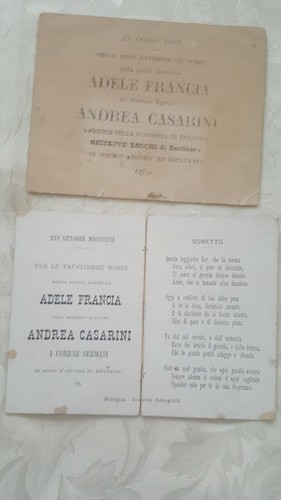Biglietti invito nozze 1892 - 2,
