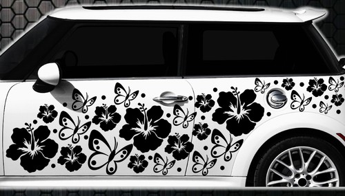 Pezzi adesivi auto fiori - auto,