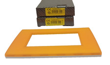 MATERIALE  ELETTRICO  BTICINO  LIVING LIGHT  N 4804 AJ  PLACCA  4 P  GEL ARANCIO