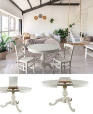 TAVOLO ALLUNGABILE ROTONDO CON GAMBONE ARTE POVERA BIANCO OPACO DIAMETRO 100