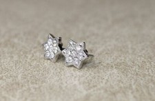 Orecchini a stella in oro bianco e diamanti 0,35 carati VS con certificato