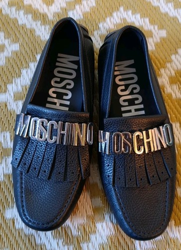 Moschino mocassino pelle con - pelle,