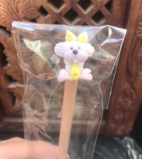 Fimo clay purple cat figure - cat,