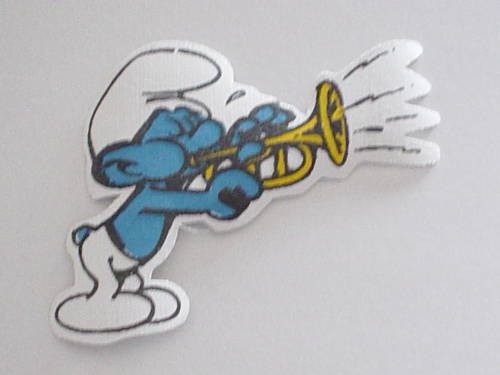 Puffo con tromba toppa - toppa, patch