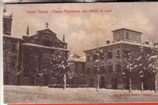 CARTOLINA ASCOLI PICENO CITTA'  VIAGGIATA  1916  PIAZZA MONTANARA EFFETTO NEVE R