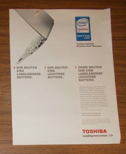 Rara pubblicità toshiba - rara,