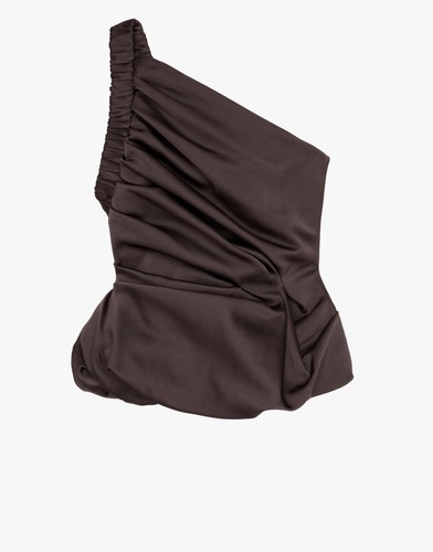 Blusa top asimmetrica manica