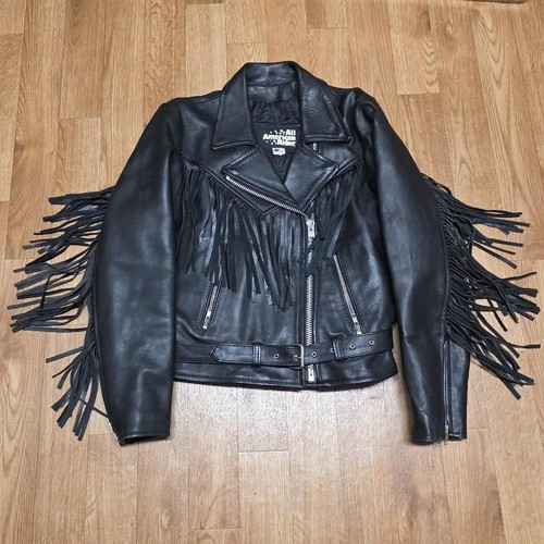 Giacca moto pelle - frange, all