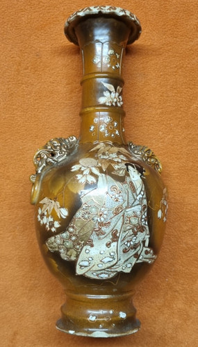 Vaso satsuma con - satsuma, pittura