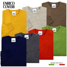 Maglione uomo girocollo misto lana ENRICO COVERI made in Italy S M L XL XXL 3XL