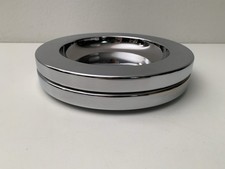 Posacenere Svuotatasche Skema di Design Anni 70/80 Vintage Metallo Cromato 21 Cm