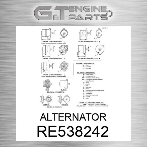 Re538242 alternatore adatto - adatto, a
