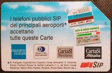 Scheda Telefonica Sip L.15.000 "Telefoni Pubblici - Carte Aeroporti" Anno 1995