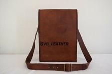 Borsa a tracolla vintage in morbida pelle autentica per laptop messenger