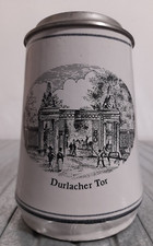 antico boccale birra in porcellana con decorazioni scene di vita quotidiana