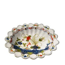 grande XXL centrotavola CALF Faenza decoro al garofano Ferniani dipinto a mano