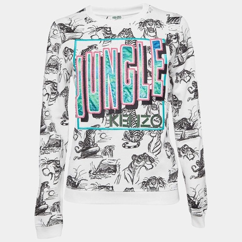 Felpa girocollo kenzo bianca - kenzo,