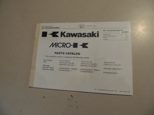 Parts catalog kawasaki klf300 - catalog,
