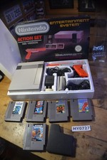 Nintendo NES Action Set SCATOLA x5 giochi funzionanti PAL UK da collezione Mario Duck Hunt