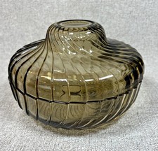 VASO POTICHE IN VETRO FUMÈ PORTA CIOCCOLATINI VEROPA FRANCE VINTAGE DESIGN '60