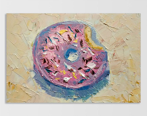 Original oil painting - , donut
