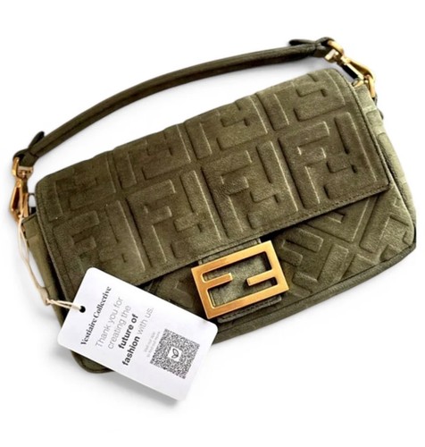 Fendi baguette velluto cachi - fendi,