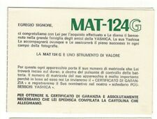 Certificato Garanzia Macchina Fotografica Yashika Mat-124G con cartolina Anni 70
