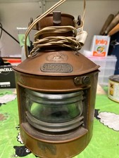 antica lanterna porto elettrica starboat in rame luce blu con appendino
