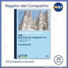 Registro iva Corrispettivi 24 mesi A4 per registratori fiscali 2 copie buffetti