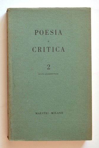 Poesia critica anno i - poesia,
