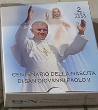 AFFARE   VATICANO Papa FRANCESCO 2 Euro 2020 CENTENARIO GIOVANNI PAOLO II PROOF 