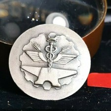 VINTAGE PIN SPILLA DISTINTIVO BROSCHE BROOCH MEDAGLIA STEMMA CADUCEO GUERRA 