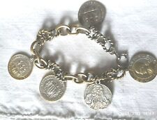 BRACCIALE VINTAGE CHARMS SOUVENIR 5 MEDAGLIE  REP.SAN MARINO  IDEA REGALO