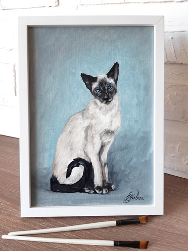 Gatto siamese dipinto