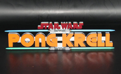Insegna logo stampato pong - logo, 3d