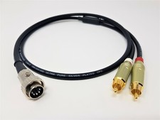 NAIM 5 Pin Din Twist Lock a RCA Cavo Phono Stereo Placcato Argento Puro OFC 1m