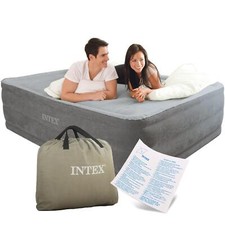 Intex 64418 Materasso Comfort Plush Fiber Tech Gonfiabile 152x203x56 cm