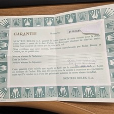Certificato Garanzia Rolex