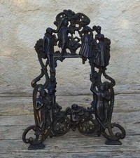 CORNICE PORTAFOTO D'EPOCA STILE LIBERTY IN METALLO TRAFORATO VICTORIAN ORNATE