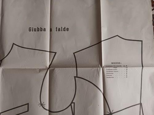 Cartamodello giubba falde la - a,