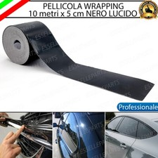 PELLICOLA WRAPPING NERO LUCIDO PROFESSIONALE CROMATURE ESTERNE AUTO 5 cm x 10 mt