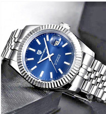 Orologio Pagani Design Datejust con datario in acciaio chiusura tipo Rolex.