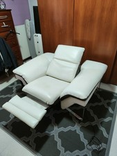 Poltrona bianca in Pelle,di