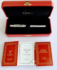 Penna stilografica Cartier Diabolo acciaio inox spazzolato con finitura platino*COME NUOVA*