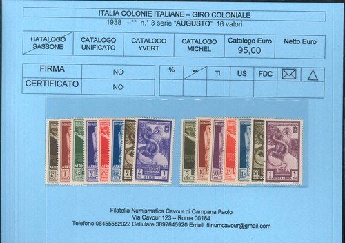 Giro coloniale 1938 - 1938, **